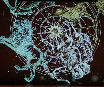 light show imagery depicting illustrations of the night sky 